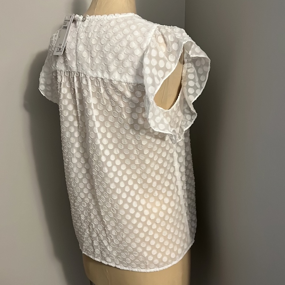 DR2 Swiss Dot Ruffle Blouse - Picture 6 of 7